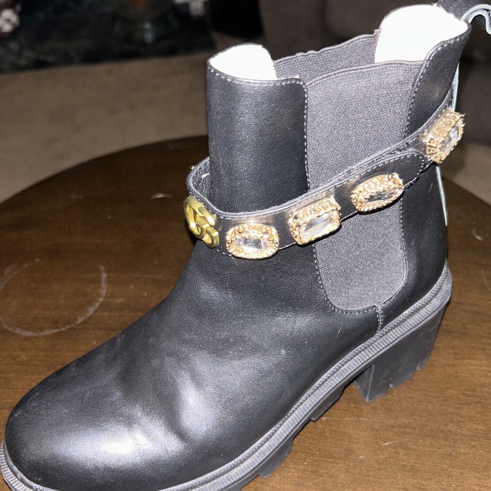 CHELSEA STYLE GIRLS BOOTS W JEWELS SZ 6 (38) FUNKY LIKE NEW